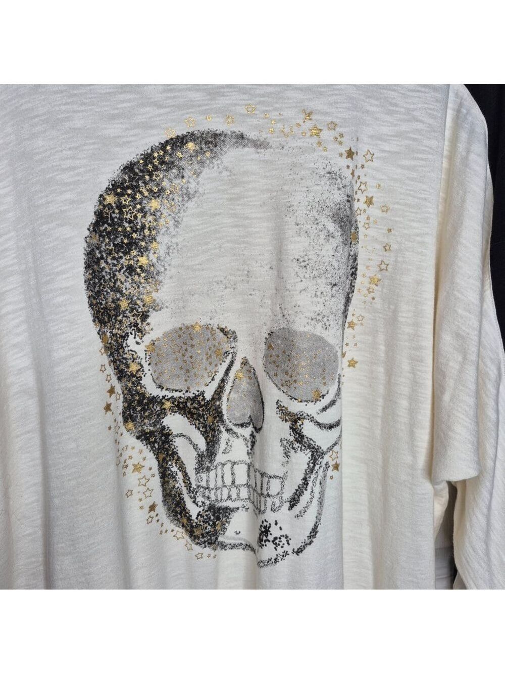Torrid Super Soft Skull Graphic Raglan Sweatshirt – Cream & Black (2X) - Picture 4 of 7